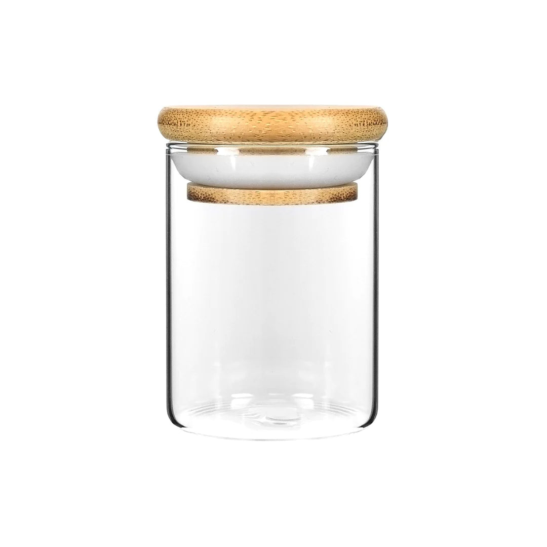 Reusable 4 oz Wooden lid Glass Jar