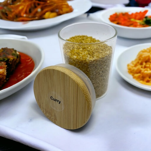 Fleur de Sel with Curry Blend with Bamboo Lid.